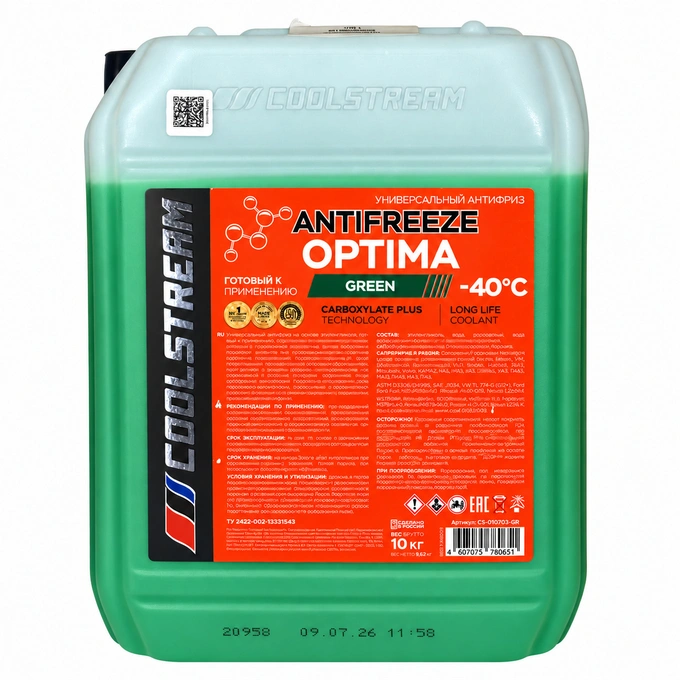 Антифриз Cool Stream Optima Green G-11, 10кг
